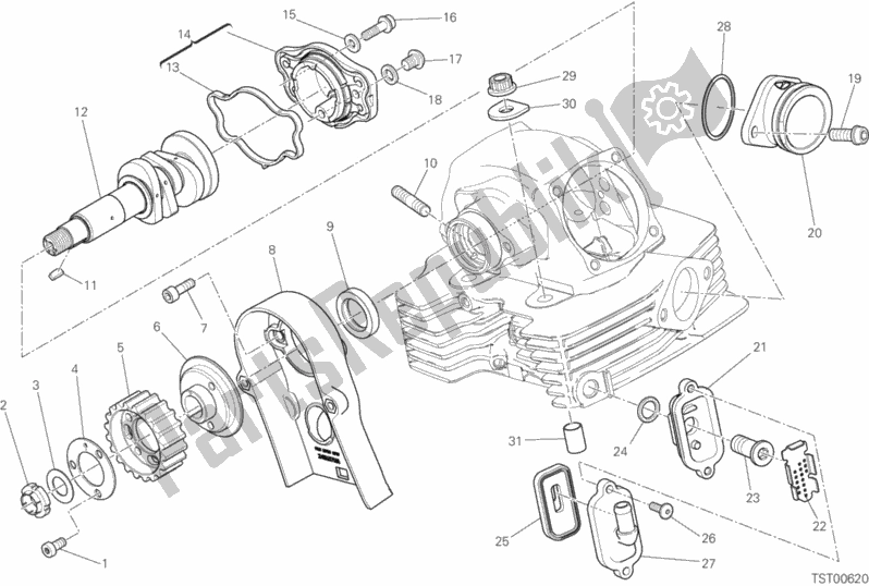 All parts for the Vertical Cylinder Head - Timing of the Ducati Scrambler 1100 Special USA 2018